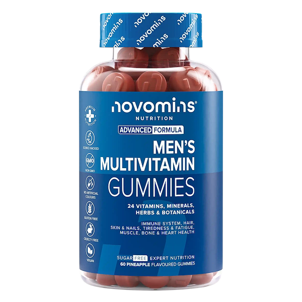 chewable novomins multivitamin tablets for men with 24 vitamins minerals herbs and botanicals
