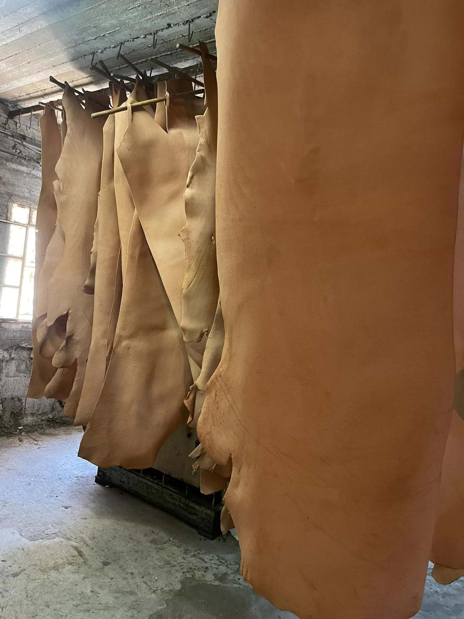 Vegetable-tanned hides drying in Hebron