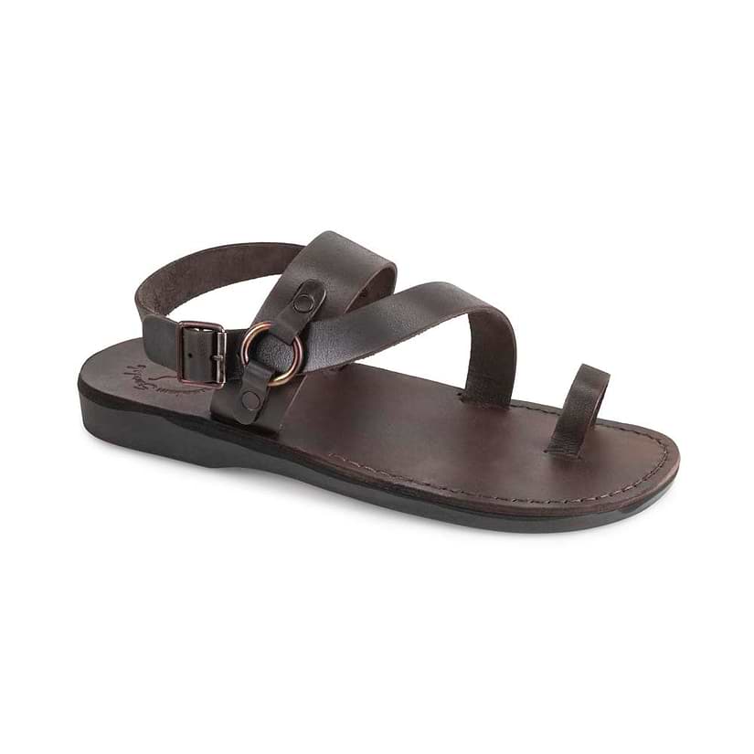 Jubal Leather Open-Toe Slingback Sandal - Brown