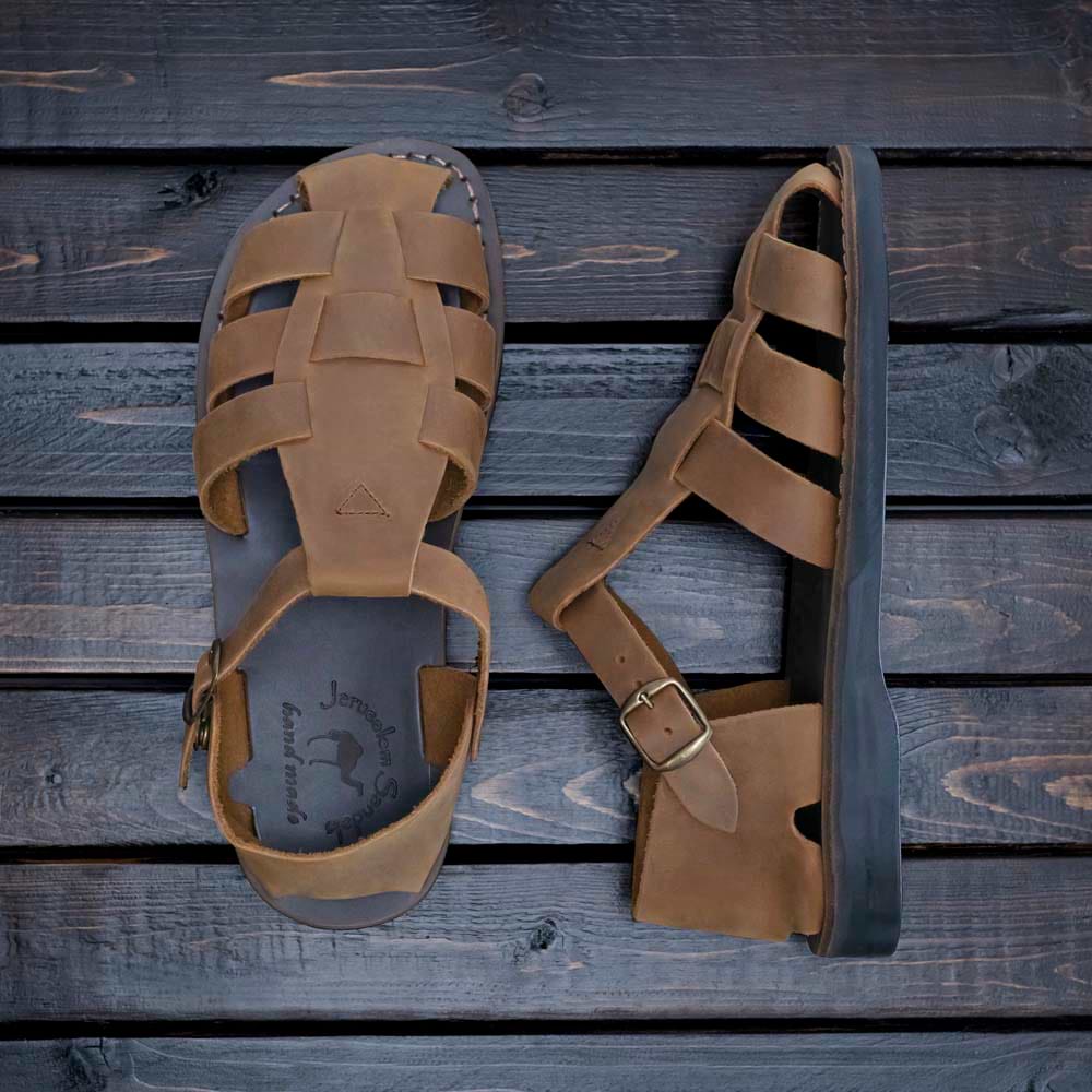 Daniel - Leather Fisherman Sport Sandal | Oiled Brown