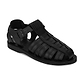 Barak Black, handmade leather sandals fisherman sandal silhouette. Front View 