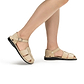 Gemma - Leather Adjustable Strap Sandal | White Nubuck