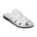 Sailor - Leather Braided Mule Slide | White