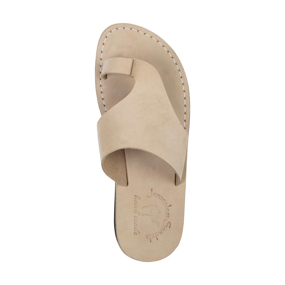 Petra - Leather Toe Strap Sandal | White Nubuck
