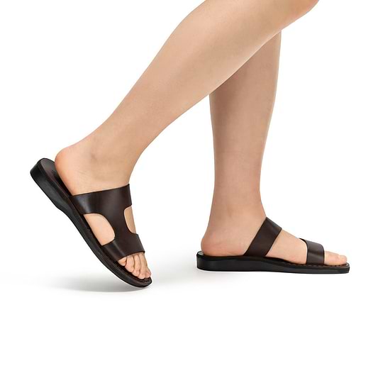 June - Leather Side Strap Sandal | Brown