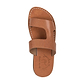 June - Leather Side Strap Sandal | Tan