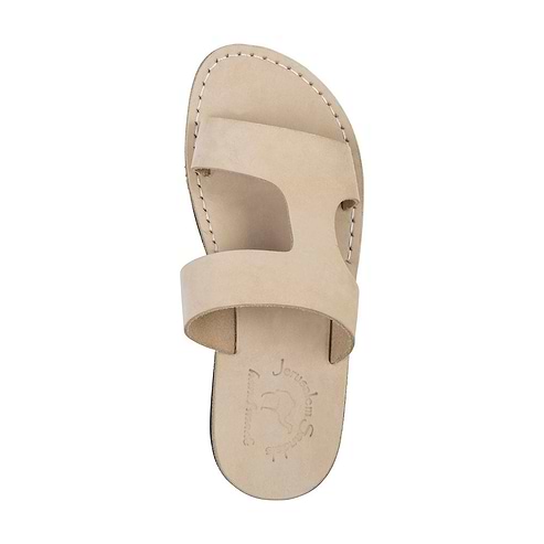 June - Leather Side Strap Sandal | White Nubuck