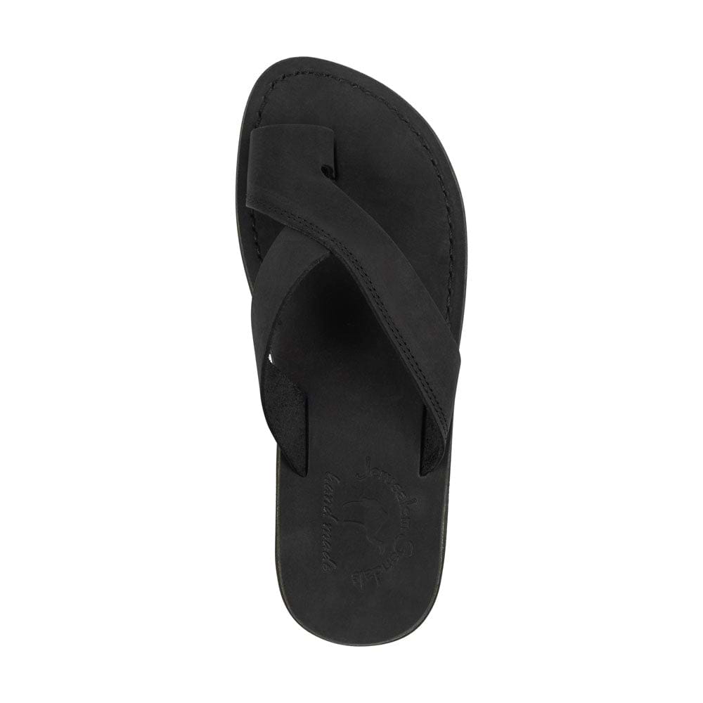 Echo - Modern Minimalist Toe Loop Sandal | Black Nubuck