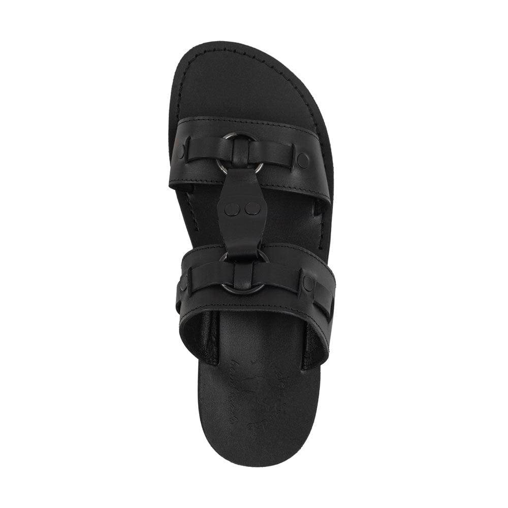 The Wayfarer - Bold Leather Ring Sandal | Black