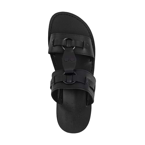 The Wayfarer - Bold Leather Ring Sandal | Black
