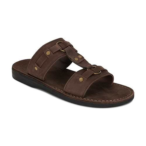The Wayfarer - Bold Leather Ring Sandal | Brown Nubuck