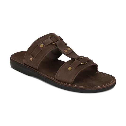 The Wayfarer - Bold Leather Ring Sandal | Brown Nubuck