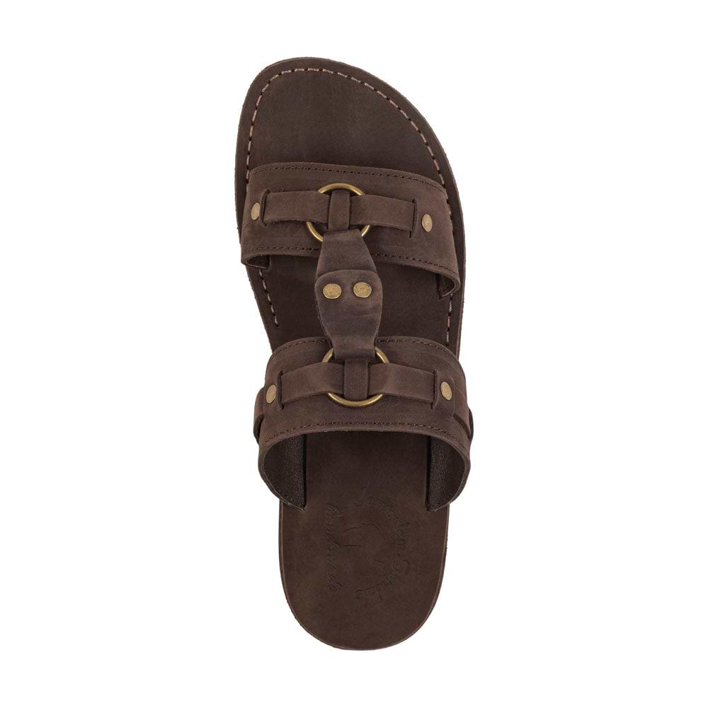 The Wayfarer - Bold Leather Ring Sandal | Brown Nubuck