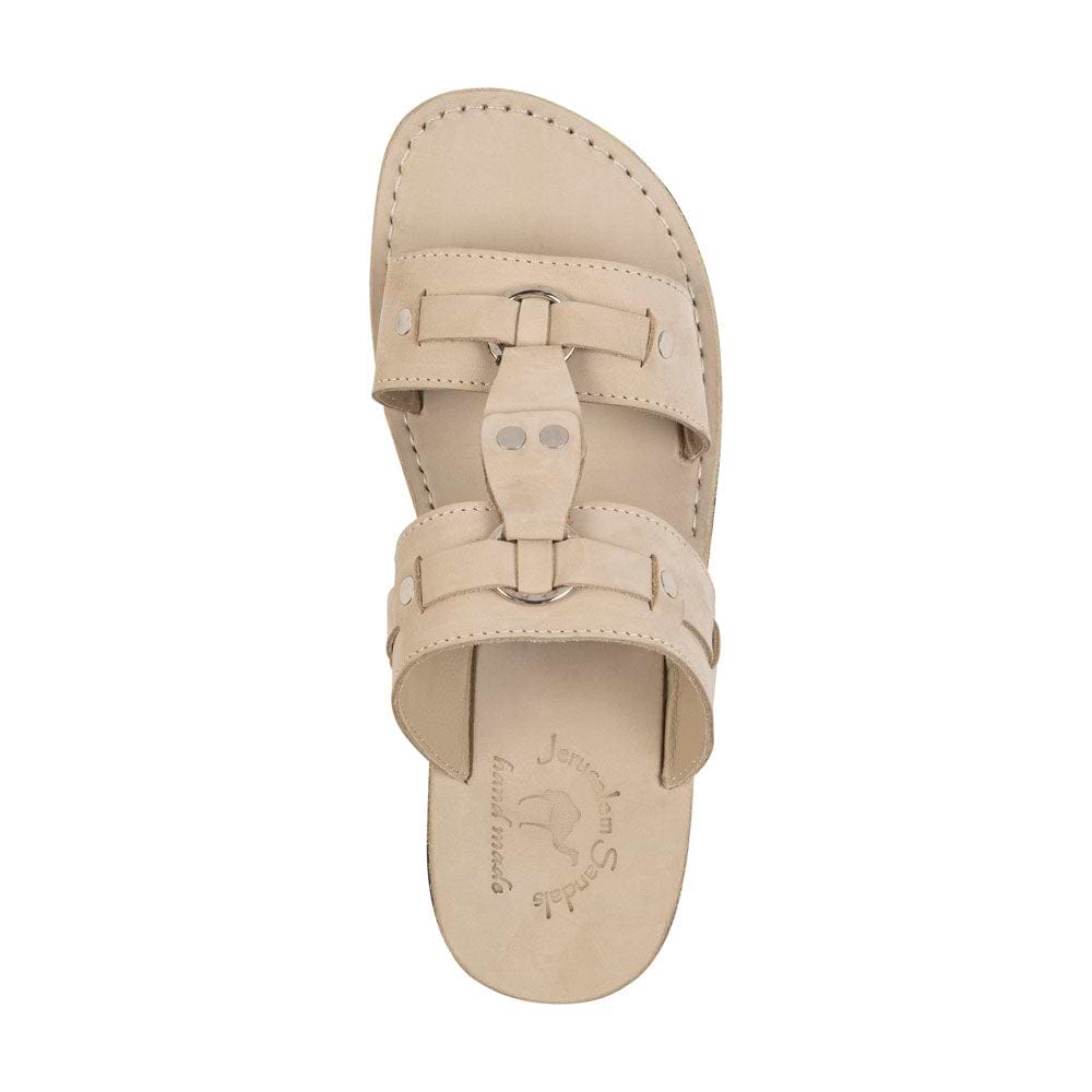The Wayfarer - Bold Leather Ring Sandal | White Nubuck