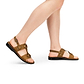 Lyra - Riveted Comfort Leather Sandal | Tan Nubuck