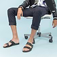 Aviv - Leather Double Strap Sandal | Black