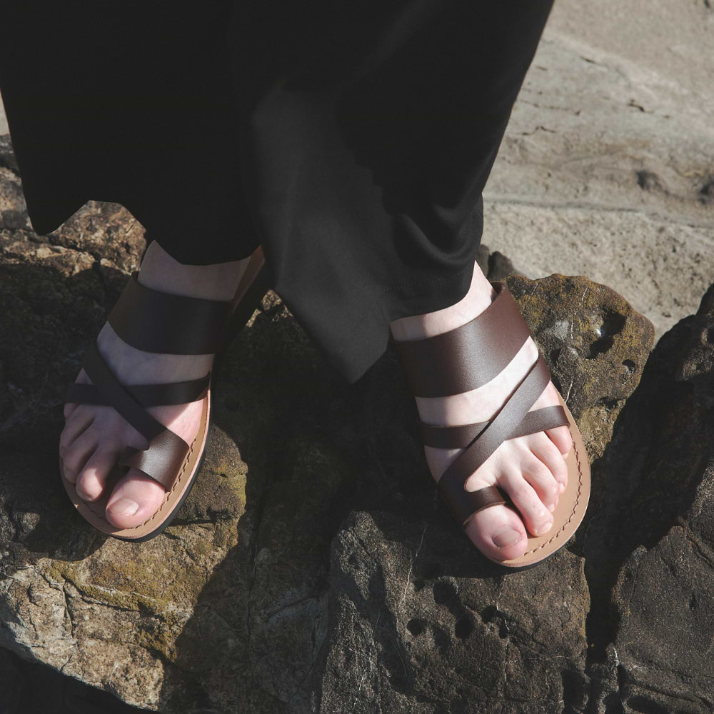 The Good Shepherd Vegan - Leather Alternative Sandal | Brown