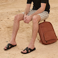 Asher - Leather Slide On Sandal | Black
