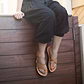The Good Shepherd Buckle - Leather Toe Loop Sandal | Tan
