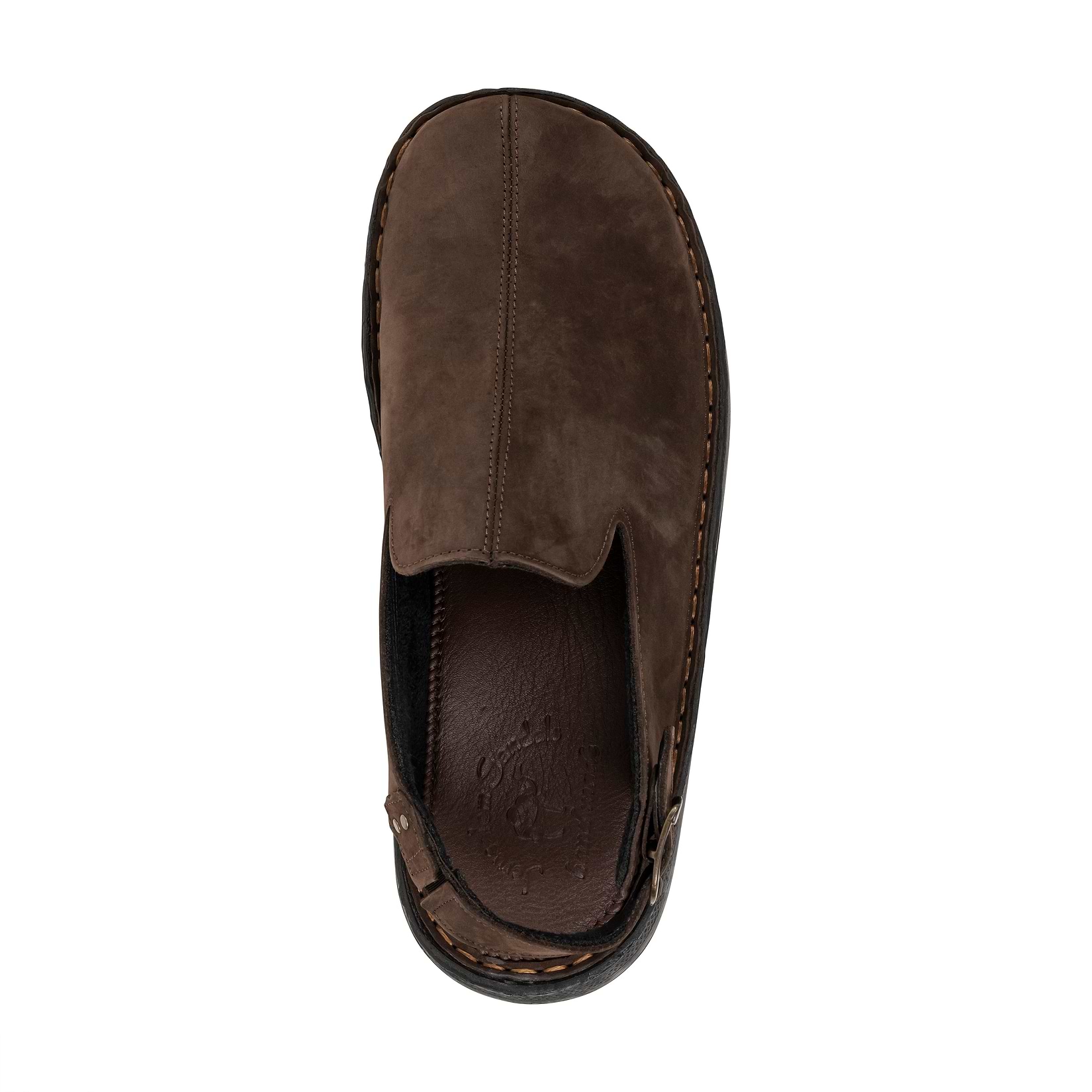 Anchor - Back-Strap Leather Clog | Brown Nubuck
