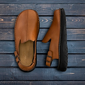 Anchor - Back-Strap Leather Clog | Honey