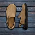 Anchor - Back-Strap Leather Clog | Olive Nubuck