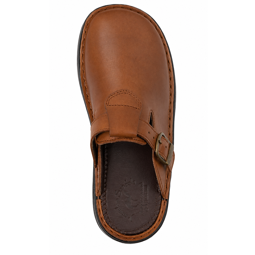 Sawyer - Leather Clog-Toe Sandal | Brown