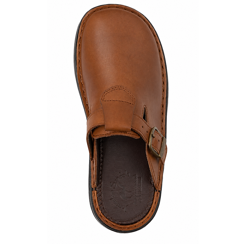 Sawyer - Leather Clog-Toe Sandal | Brown