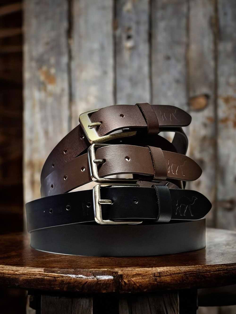The Jericho Belt - Classic Black Leather Belt | Silver