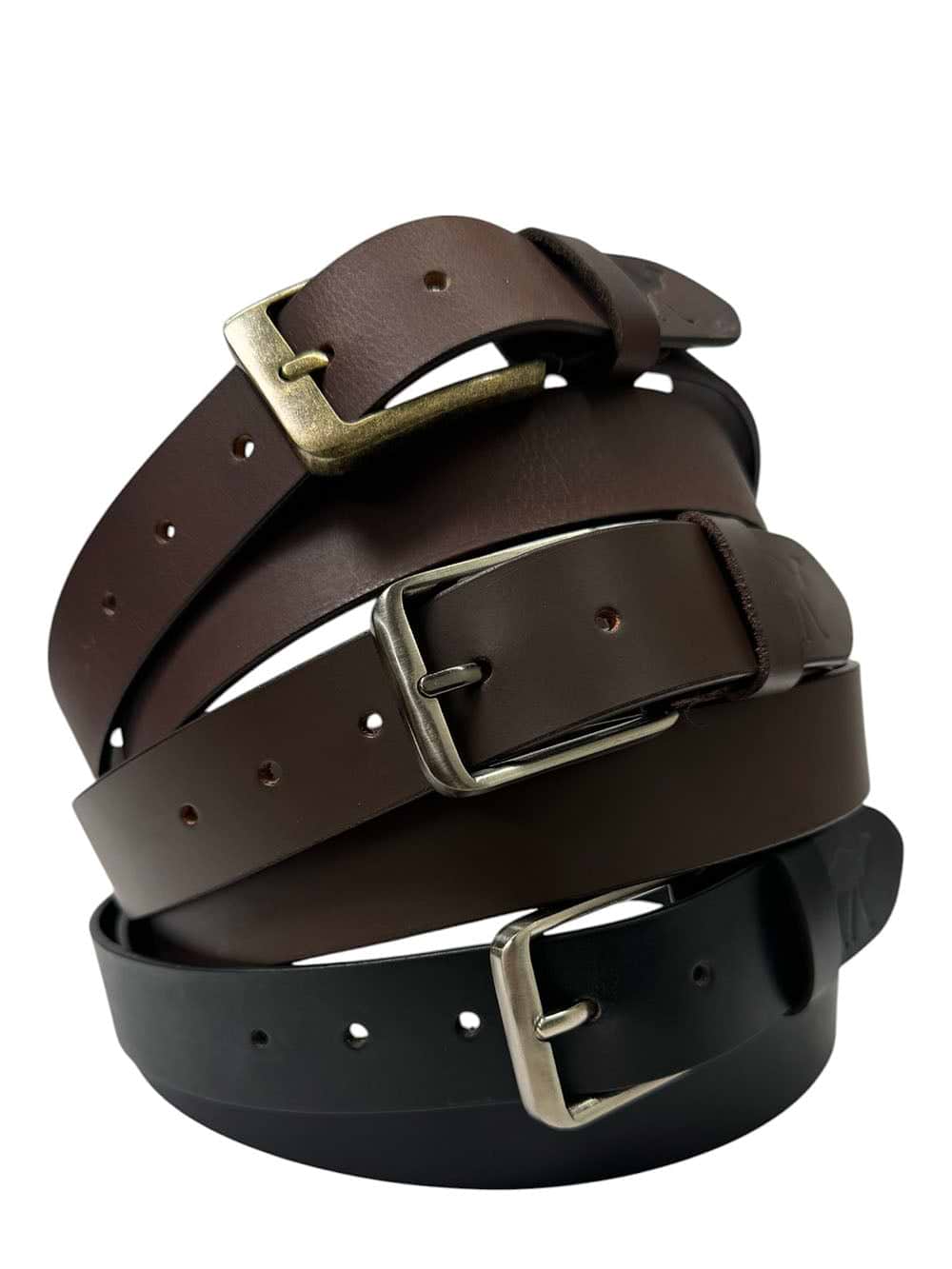 The Jericho Belt - Classic Black Leather Belt | Silver