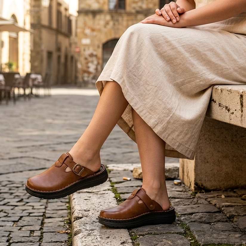 Sawyer - Leather Clog-Toe Sandal | Brown