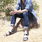 Golan - Leather Two Strap Sandal | Black