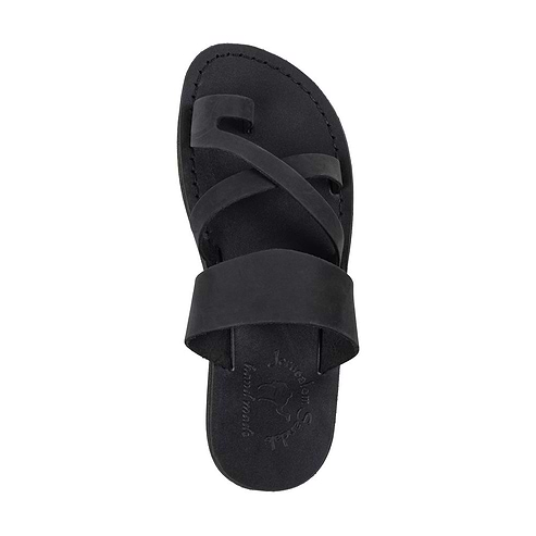The Good Shepherd - Leather Toe Loop Sandal | Black Nubuck