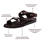 Amos - Leather Ankle Strap Flat Sandal | Brown