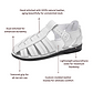 Barak - Leather Closed Toe Sandal | White