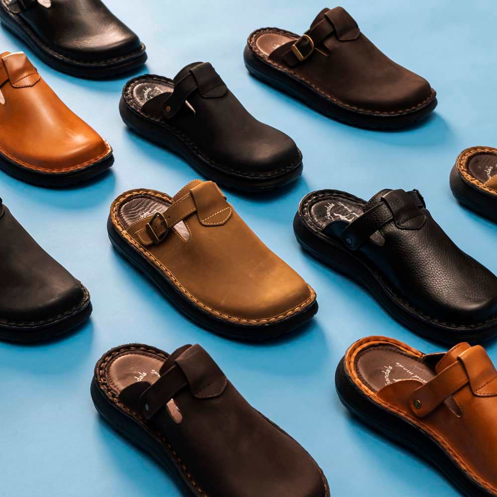 Sawyer - Leather Clog-Toe Sandal | Brown Nubuck