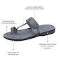 David - Leather Open Toe Sandal | Grey