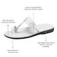 David - Leather Open Toe Sandal | White