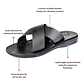 Elan - Leather Slide On Sandal | Black