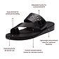 Ezra - Leather Cut Out Sandal | Black