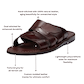 Mateo - Leather Open Toe Slide Sandal | Brown