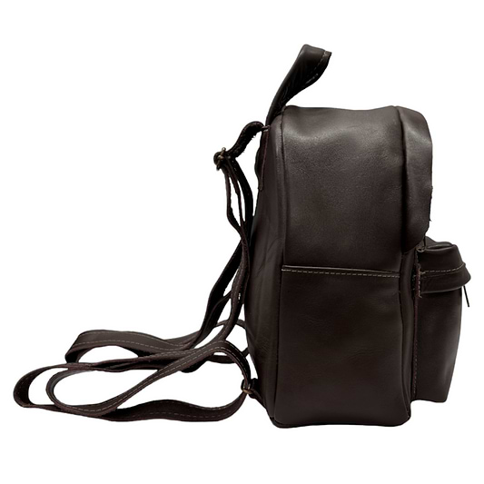 Mini Leather Backpack | Dark Brown