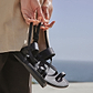 Bethany - Leather Cross Strap Sandal | Black
