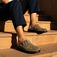 Nomad - Front Seam Suede Leather Clog | Olive Suede