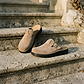 Nomad - Front Seam Suede Leather Clog | Olive Suede