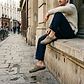 Nomad - Front Seam Suede Leather Clog | Olive Suede