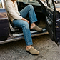 Nomad - Front Seam Suede Leather Clog | Olive Suede