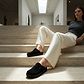 Nomad - Front Seam Suede Leather Clog | Black Suede