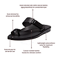Rafael - Leather Velcro Strap Sandal | Black