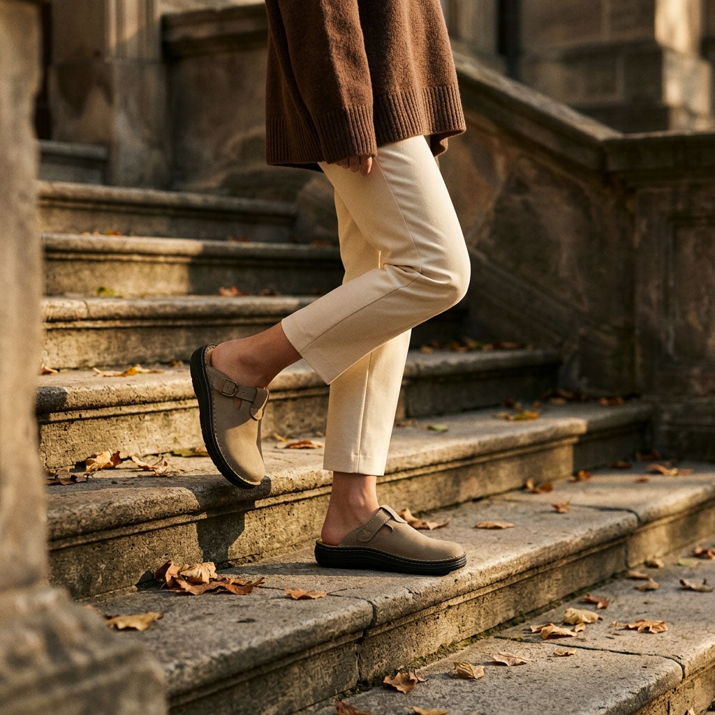 Sawyer - Leather Clog-Toe Sandal | Olive Nubuck